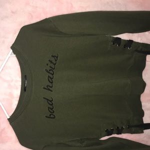 forever 21 cropped, printed sweater